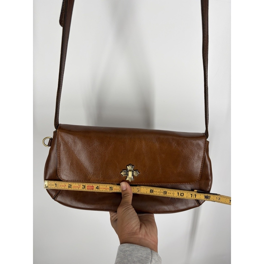 Patricia Nash Caprina Crossbody Clutch Bag Cognac Distressed Leather Boho - Picture 13 of 13